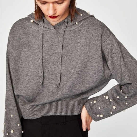 Zara | Sweaters | Zara Pearl Hoodie 